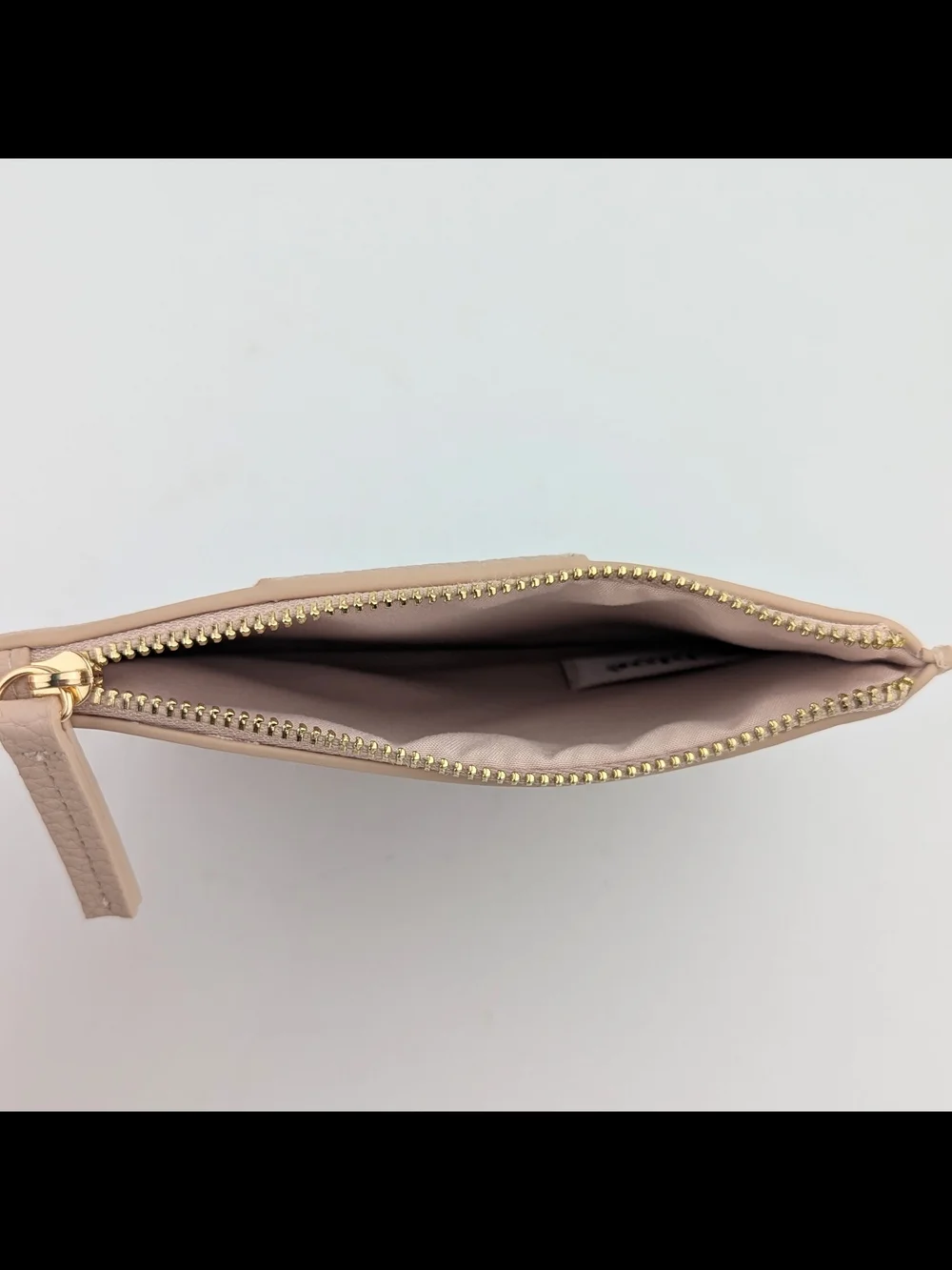 Chloe Parfums Blush Beige Brass Studded Pebbled Vegan Leather Zip Pouch With Box